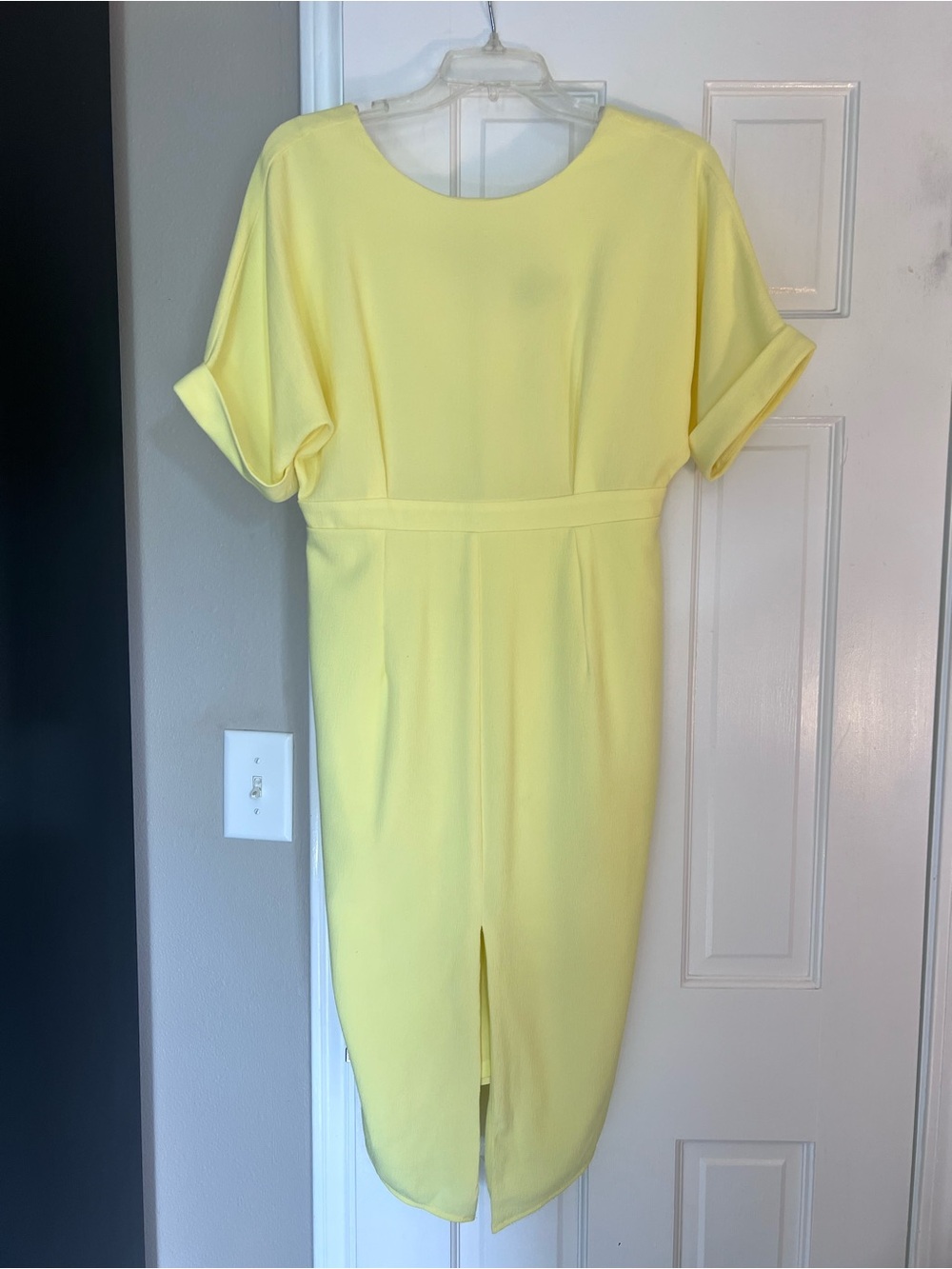 ASOS Pale Yellow Midi Sheath Dress